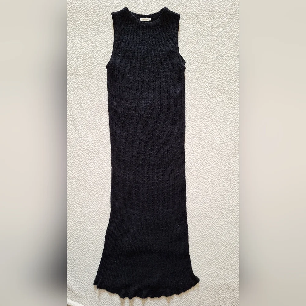 THE ROW Cutro Open Knit Silk Sleeveless Maxi Dress Midnight Blue M Org $2,550 - Picture 6 of 16